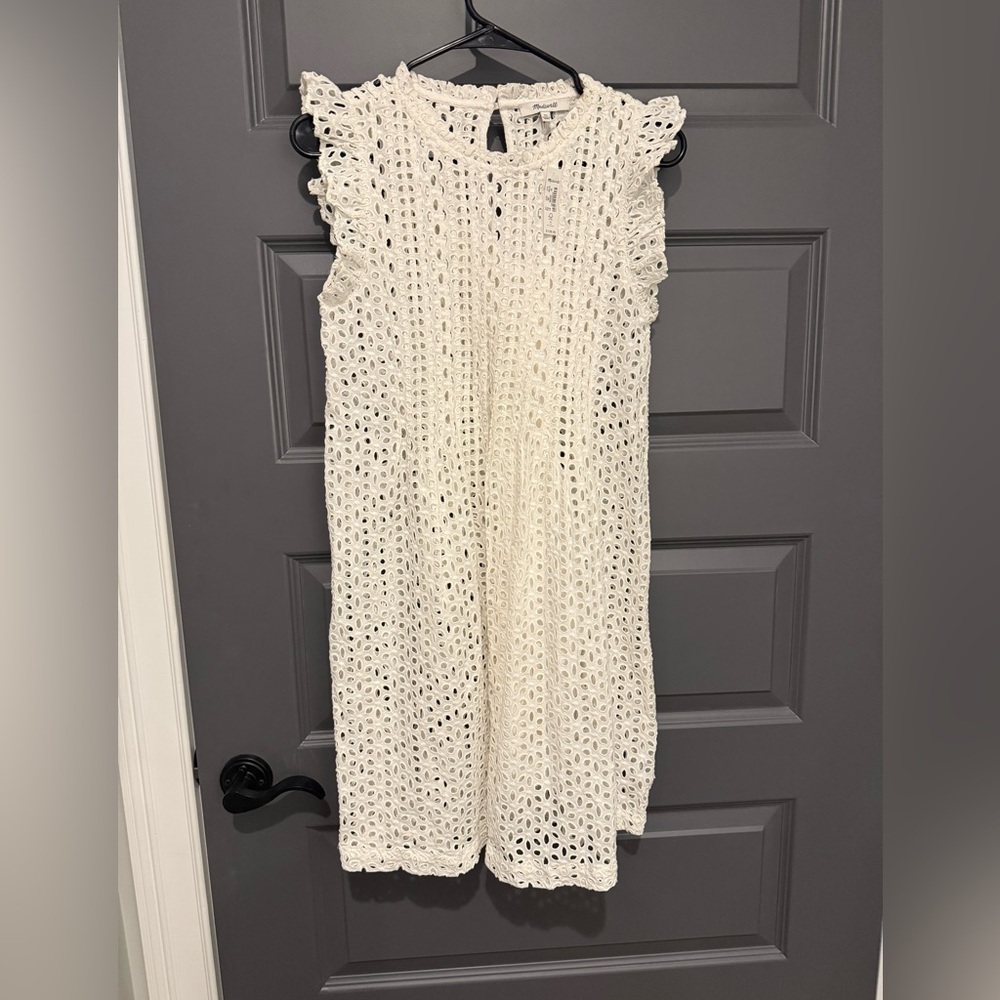 NWT Madewell Ivory White Crochet Eyelet Dress (retail $138) Size XS